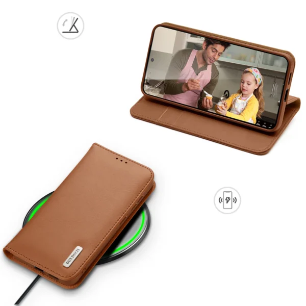 Dux Ducis Hivo Samsung Galaxy S25 Edge Case with Flip and RFID Protection - Browneng