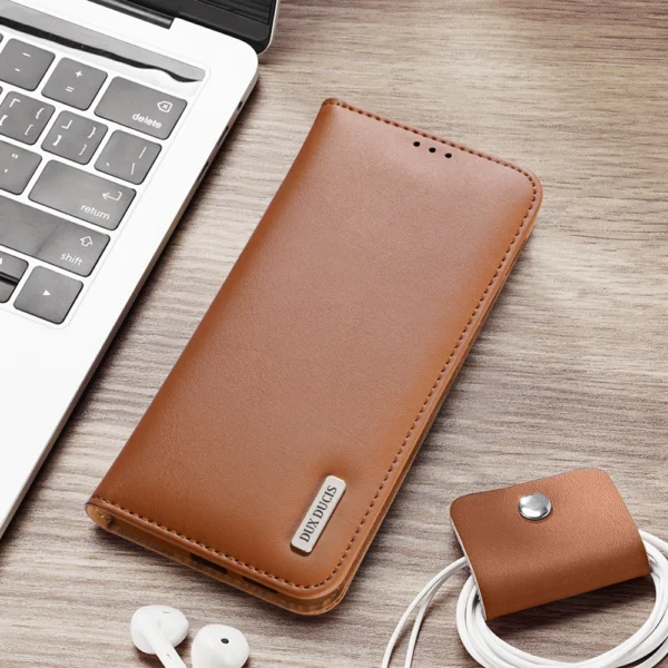 Dux Ducis Hivo Samsung Galaxy S25 Edge Case with Flip and RFID Protection - Browneng