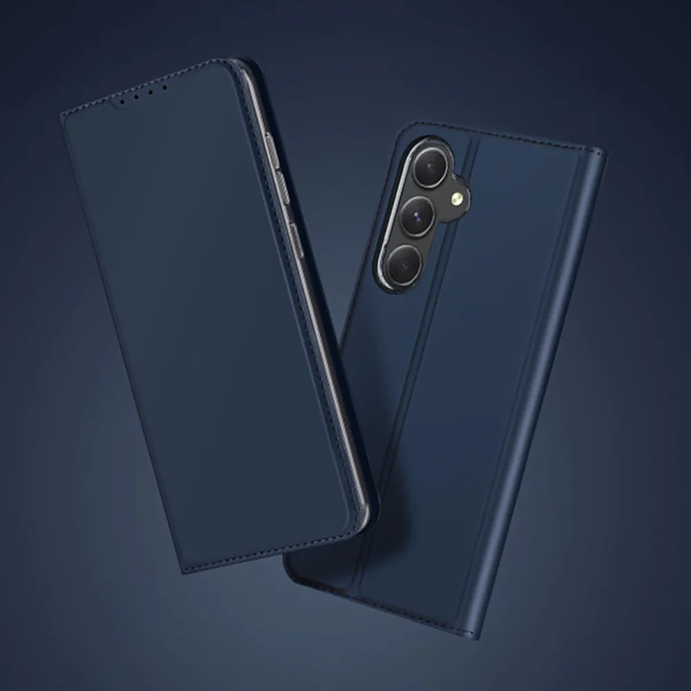 Dux Ducis Skin Pro Case for Samsung Galaxy A55 5G with Flip and Card Slot - Blueeng