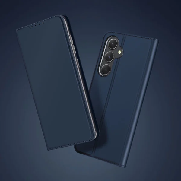Dux Ducis Skin Pro Case for Samsung Galaxy A55 5G with Flip and Card Slot - Blueeng