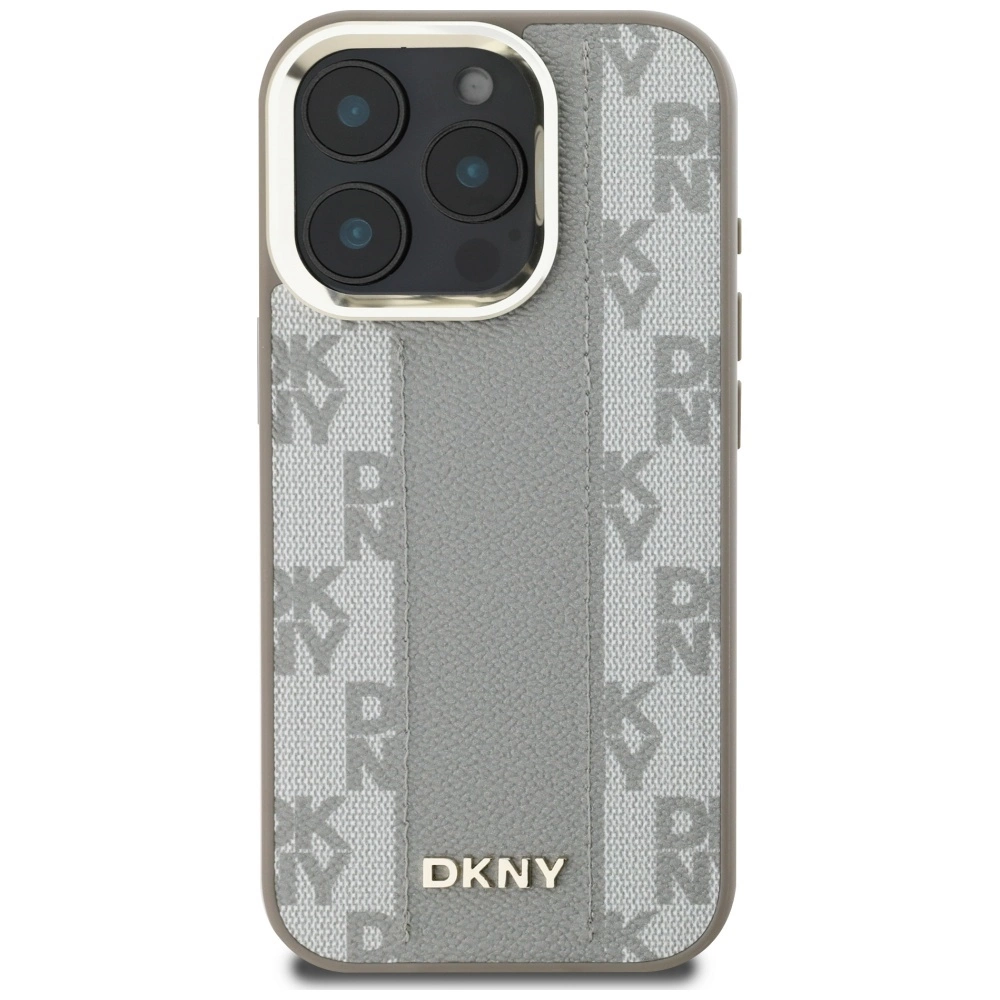 DKNY Checkered Pattern Magsafe iPhone 16 Pro Case - Beigeeng