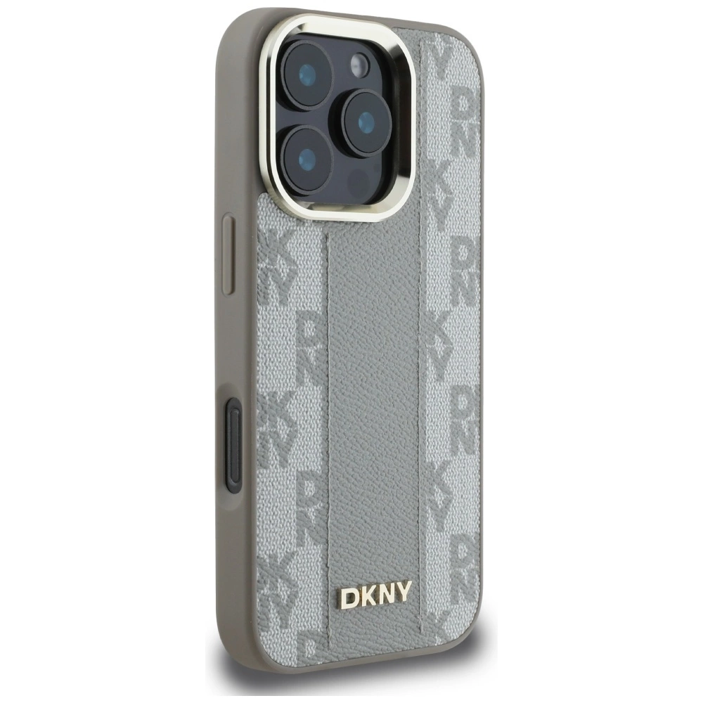 DKNY Checkered Pattern Magsafe iPhone 16 Pro Case - Beigeeng