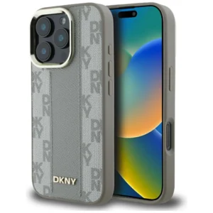 DKNY Checkered Pattern Magsafe iPhone 16 Pro Max Case - Beigeeng