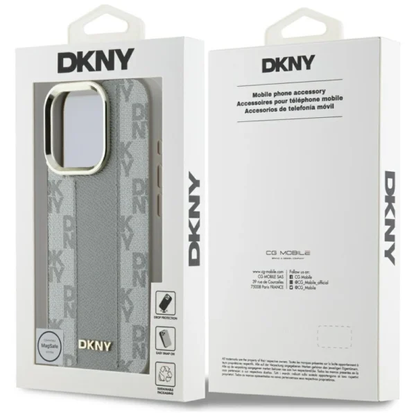 DKNY Checkered Pattern Magsafe iPhone 16 Pro Max Case - Beigeeng