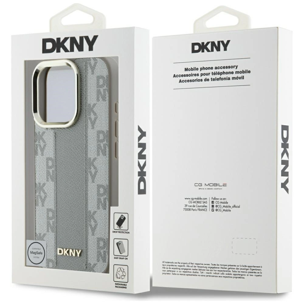 DKNY Checkered Pattern Magsafe iPhone 16 Pro Max Case - Beigeeng