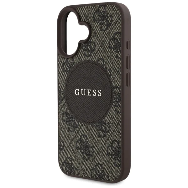 Guess 4G Circle Classic Logo MagSafe case for iPhone 16 - browneng
