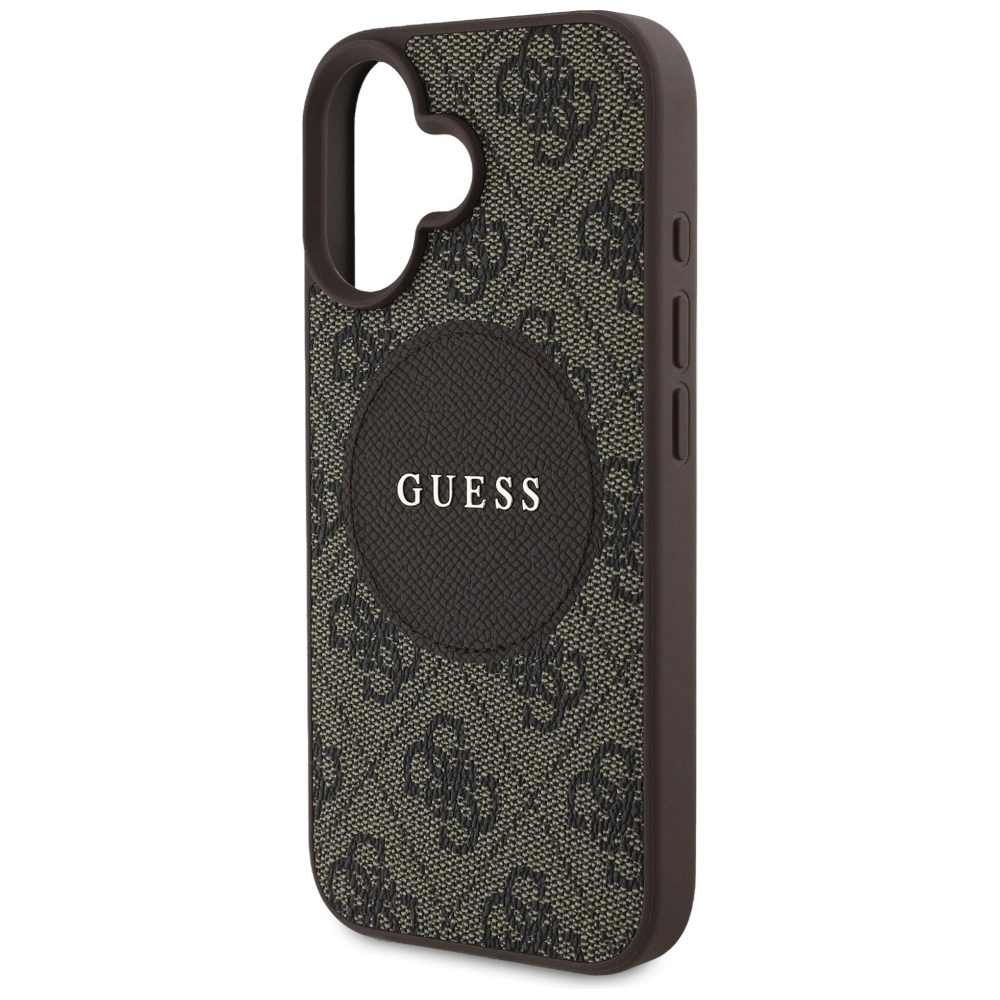 Guess 4G Circle Classic Logo MagSafe case for iPhone 16 - browneng