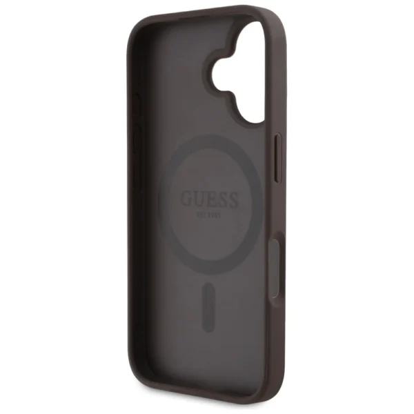Guess 4G Circle Classic Logo MagSafe case for iPhone 16 - browneng