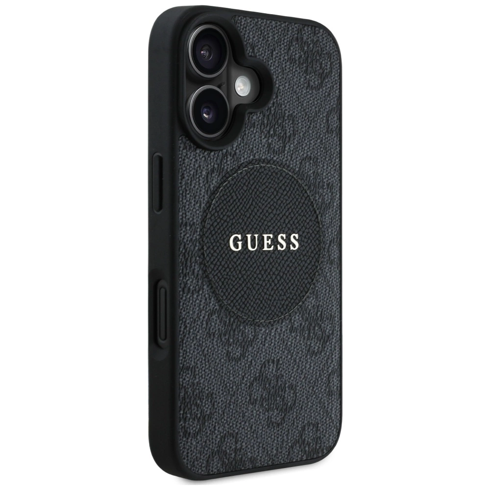 Guess 4G Circle Classic Logo MagSafe case for iPhone 16 - blackeng