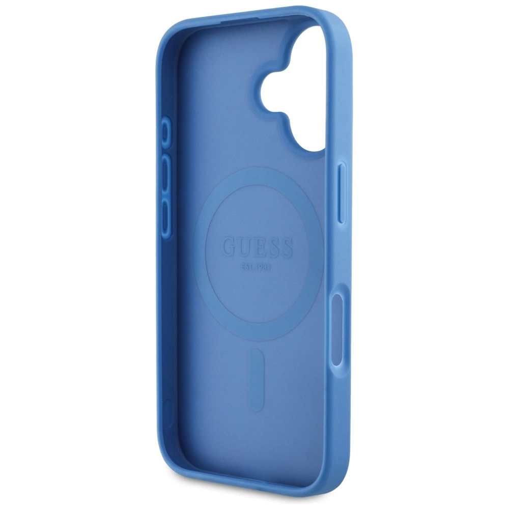 Guess 4G Circle Classic Logo MagSafe case for iPhone 16 - blueeng
