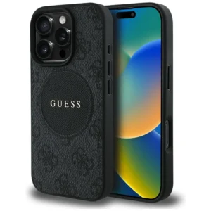 Guess 4G Circle Classic Logo MagSafe case for iPhone 16 Pro - blackeng