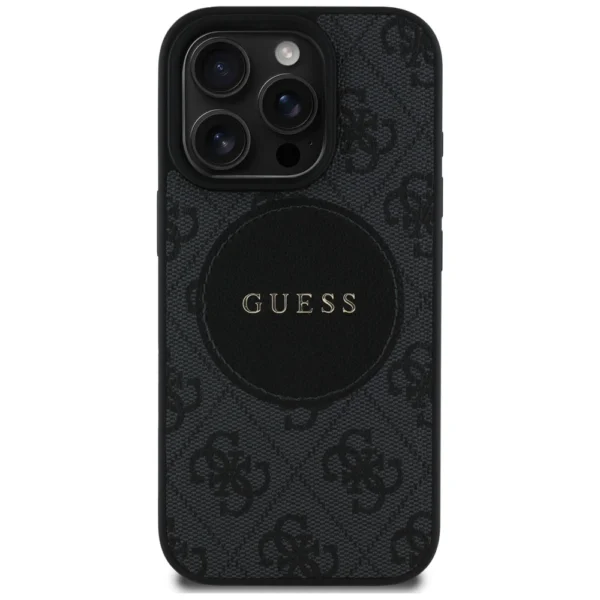 Guess 4G Circle Classic Logo MagSafe case for iPhone 16 Pro - blackeng