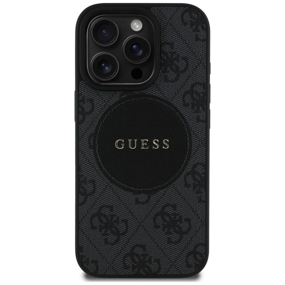 Guess 4G Circle Classic Logo MagSafe case for iPhone 16 Pro - blackeng