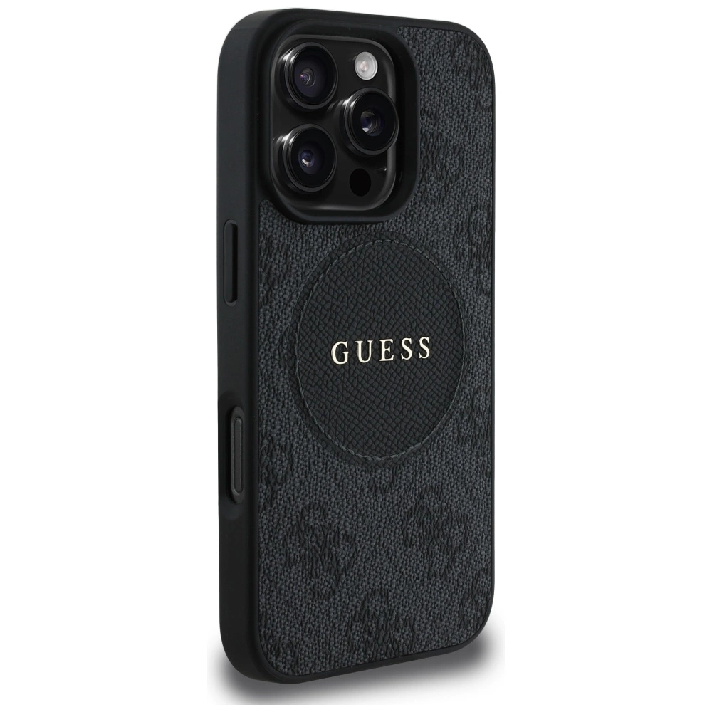 Guess 4G Circle Classic Logo MagSafe case for iPhone 16 Pro - blackeng