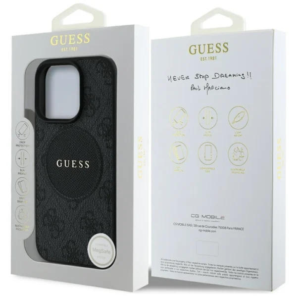 Guess 4G Circle Classic Logo MagSafe case for iPhone 16 Pro - blackeng