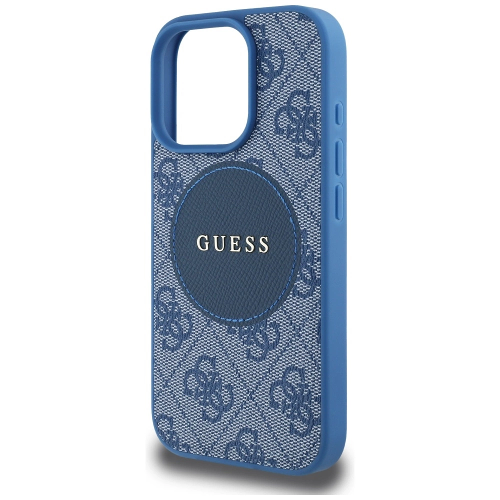 Guess 4G Circle Classic Logo MagSafe case for iPhone 16 Pro Max - blueeng