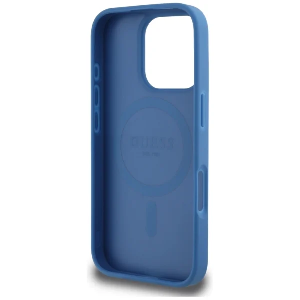Guess 4G Circle Classic Logo MagSafe case for iPhone 16 Pro Max - blueeng