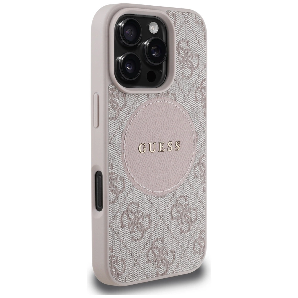 Guess 4G Circle Classic Logo MagSafe case for iPhone 16 Pro Max - pinkeng