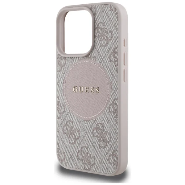 Guess 4G Circle Classic Logo MagSafe case for iPhone 16 Pro Max - pinkeng