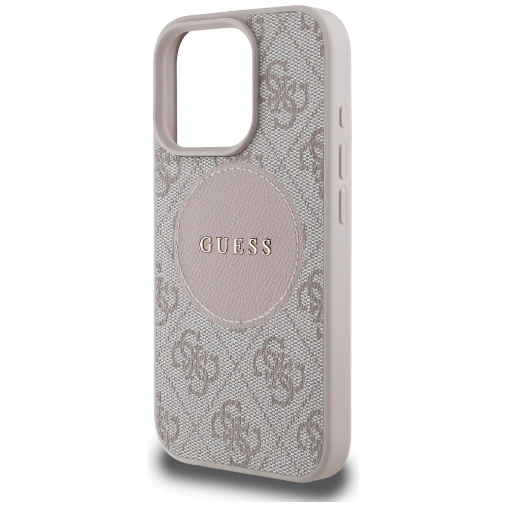 Guess 4G Circle Classic Logo MagSafe case for iPhone 16 Pro Max - pinkeng