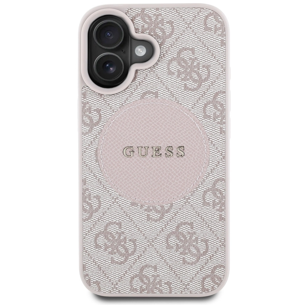Guess 4G Circle Classic Logo MagSafe iPhone 16 Case - Pinkeng