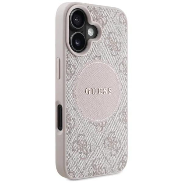 Guess 4G Circle Classic Logo MagSafe iPhone 16 Case - Pinkeng