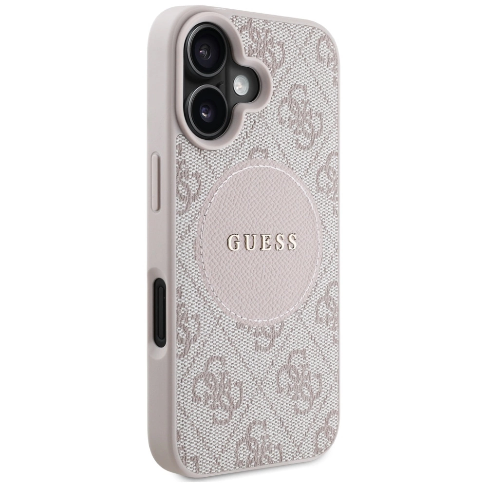 Guess 4G Circle Classic Logo MagSafe iPhone 16 Case - Pinkeng