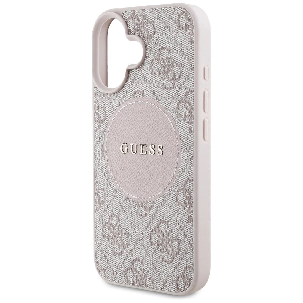 Guess 4G Circle Classic Logo MagSafe iPhone 16 Case - Pinkeng