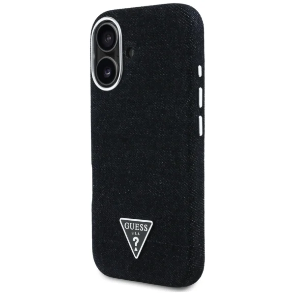 Guess Denim Triangle Logo MagSafe case for iPhone 16 - blackeng