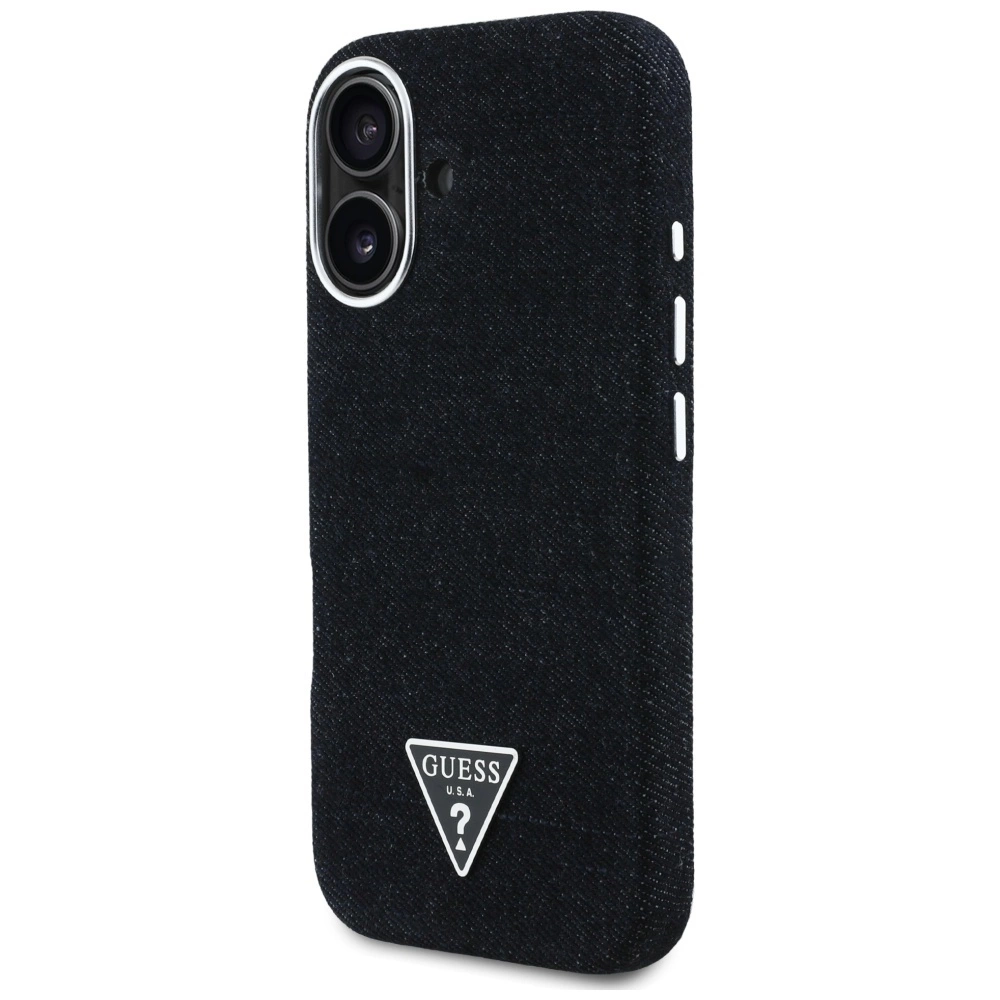 Guess Denim Triangle Logo MagSafe case for iPhone 16 - blackeng