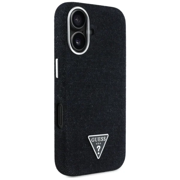 Guess Denim Triangle Logo MagSafe case for iPhone 16 - blackeng