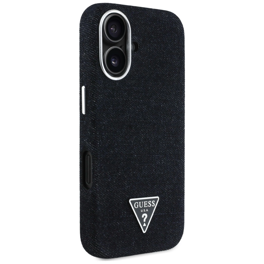 Guess Denim Triangle Logo MagSafe case for iPhone 16 - blackeng