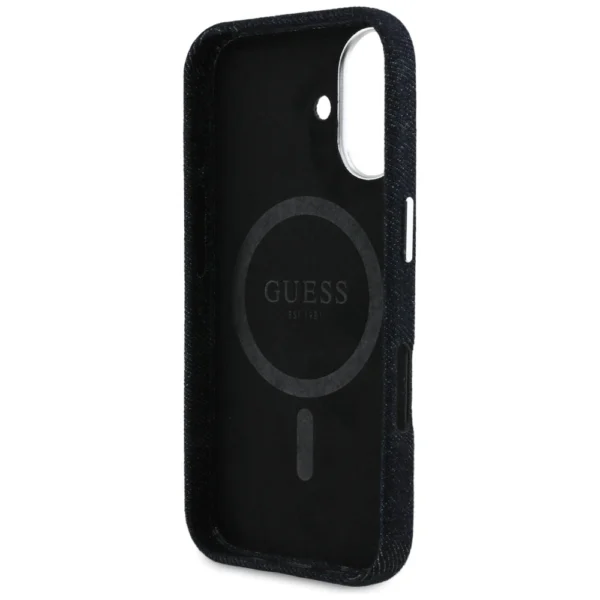 Guess Denim Triangle Logo MagSafe case for iPhone 16 - blackeng