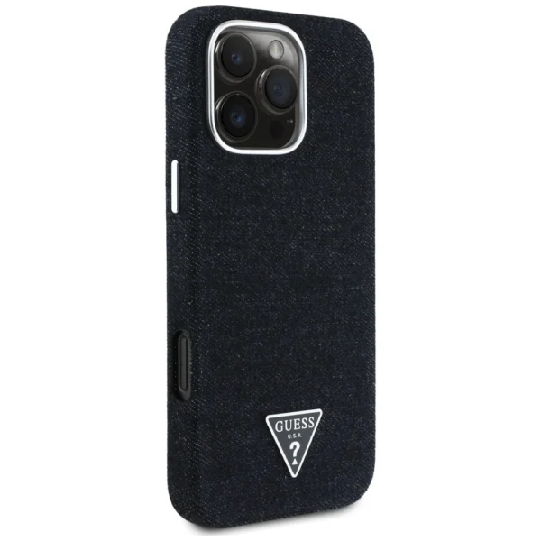 Guess Denim Triangle Logo MagSafe case for iPhone 16 Pro - blackeng