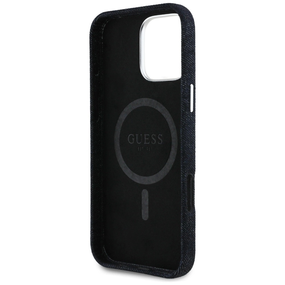 Guess Denim Triangle Logo MagSafe case for iPhone 16 Pro - blackeng