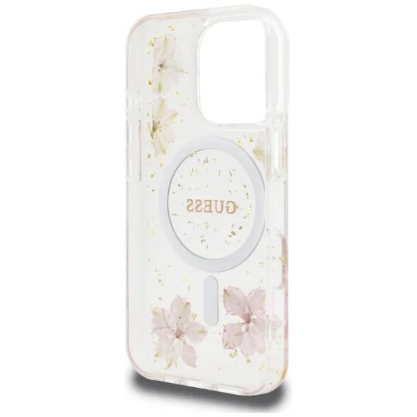 Guess Resin Flowers MagSafe iPhone 16 Pro Max Case - Pinkeng