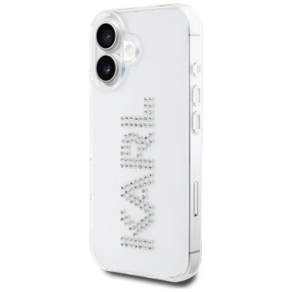 Karl Lagerfeld IML Rhinestones Logo iPhone 16 Case - Transparenteng