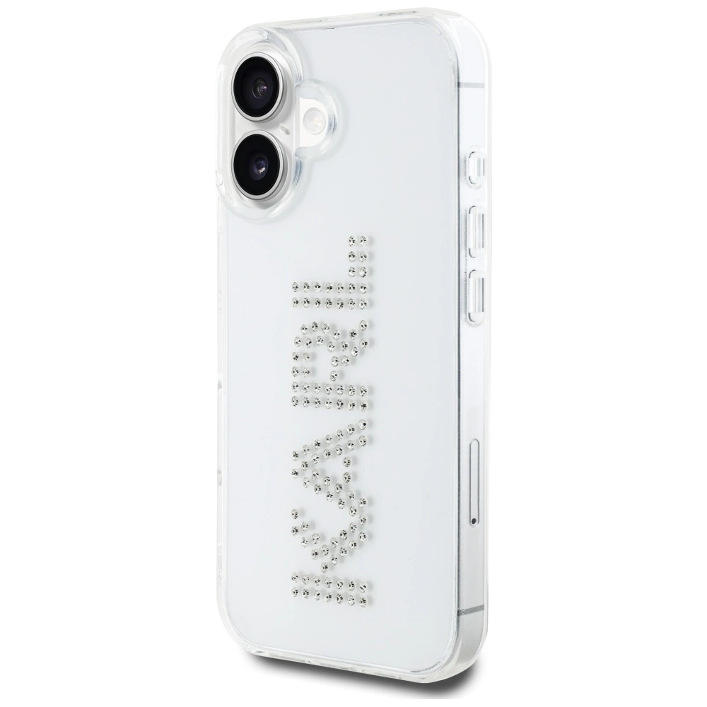 Karl Lagerfeld IML Rhinestones Logo iPhone 16 Case - Transparenteng