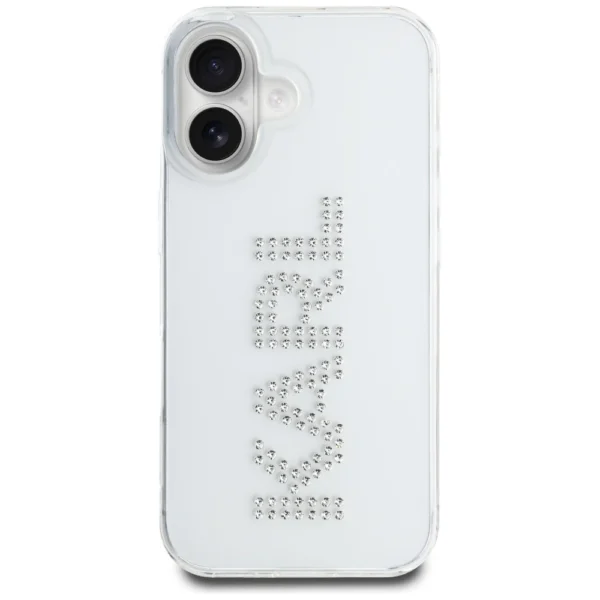 Karl Lagerfeld IML Rhinestones Logo iPhone 16 Case - Transparenteng