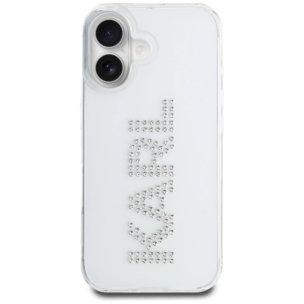 Karl Lagerfeld IML Rhinestones Logo iPhone 16 Case - Transparenteng