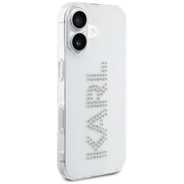 Karl Lagerfeld IML Rhinestones Logo iPhone 16 Case - Transparenteng