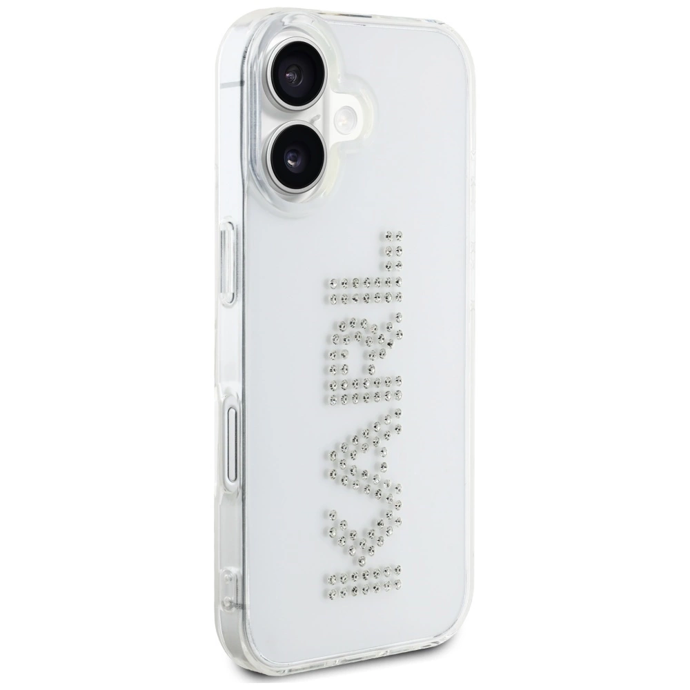 Karl Lagerfeld IML Rhinestones Logo iPhone 16 Case - Transparenteng