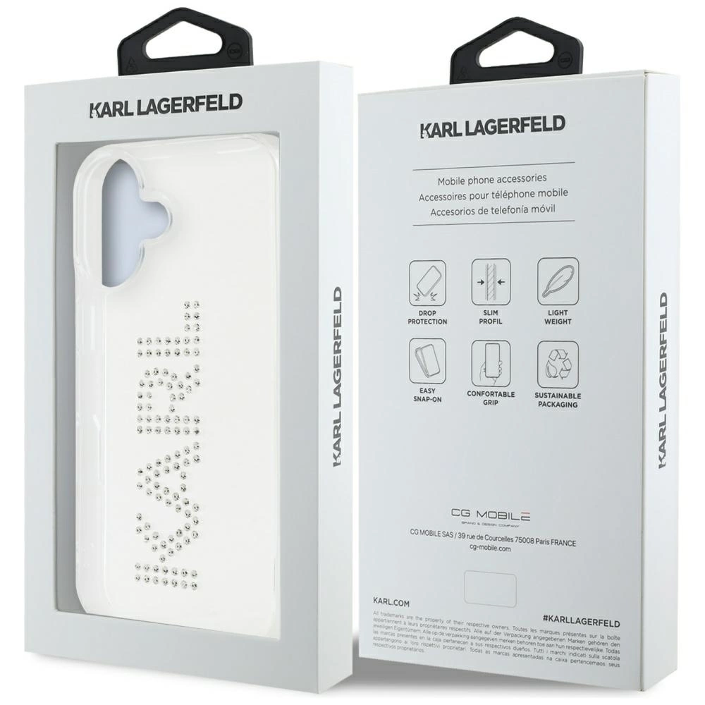 Karl Lagerfeld IML Rhinestones Logo iPhone 16 Case - Transparenteng
