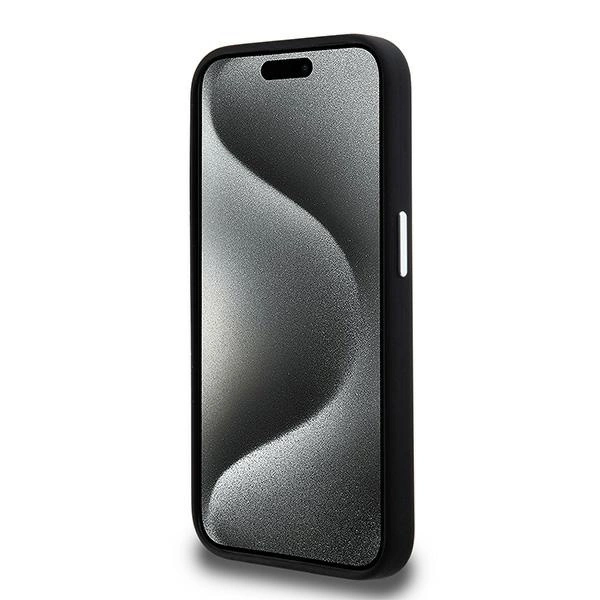 Karl Lagerfeld Silicone Metal Script Logo iPhone 15 Pro Max Case - Blackeng