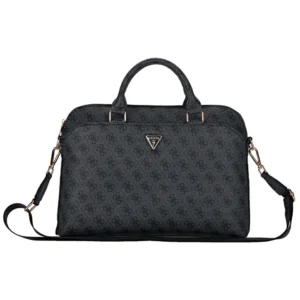 Guess 4G Zipper Pocket Triangle Logo 15" Laptop Bag - Blackeng