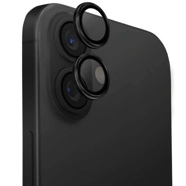 Uniq Optix Aluminum Camera Lens Protector iPhone 16 / 16 Plus with applicator - blackeng
