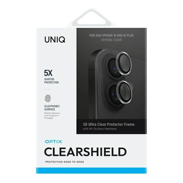 Uniq Optix Clear Camera Lens Protector iPhone 16 / 16 Plus with Applicator - Clear Blackeng