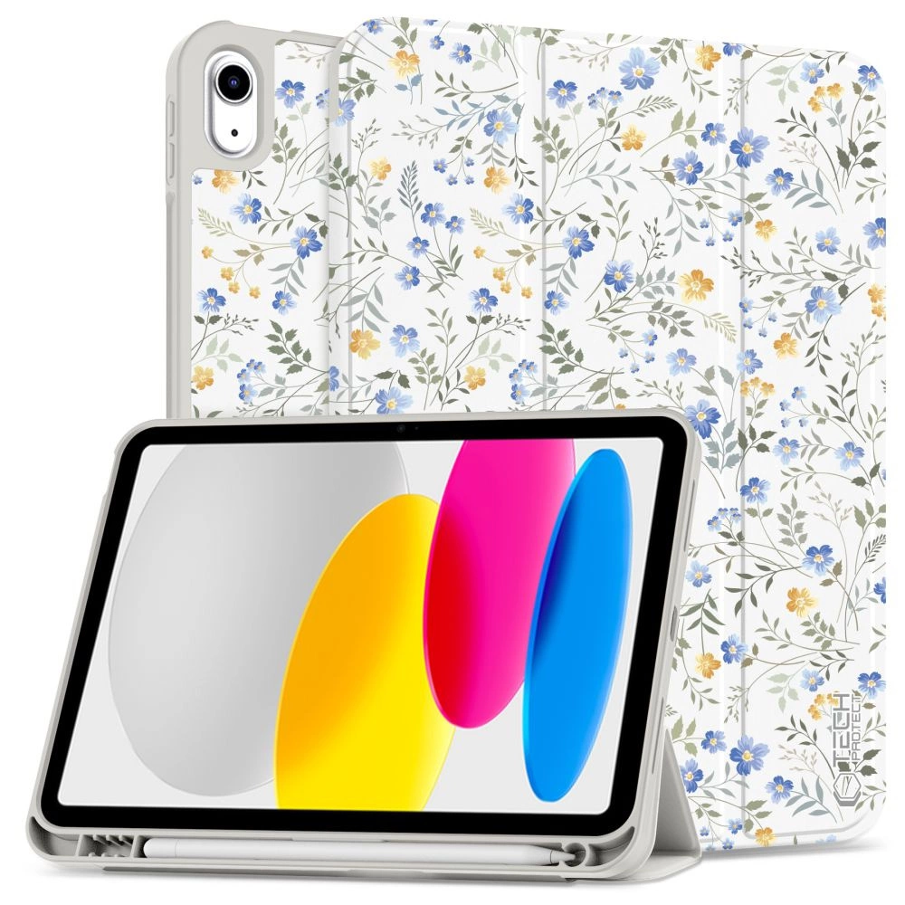 Tech-Protect SC Pen Case for iPad 10.9" 2022 (10th gen.) / 11" 2025 (11th gen.) - Daisies with Leaveseng