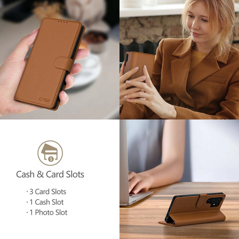 Tech-Protect Wallet Case for iPhone 16e - Browneng