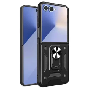 Hybrid Armor Camshield Armored Case with Stand and Camera Cover for Samsung Galaxy Z Fold 7 - Blackeng